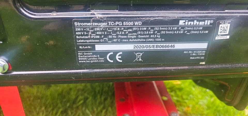 Schnäppchen-Einhell Stromerzeuger (Benzin) TC-PG 5500 WD -Neuwertig- - Bild 2 von 4