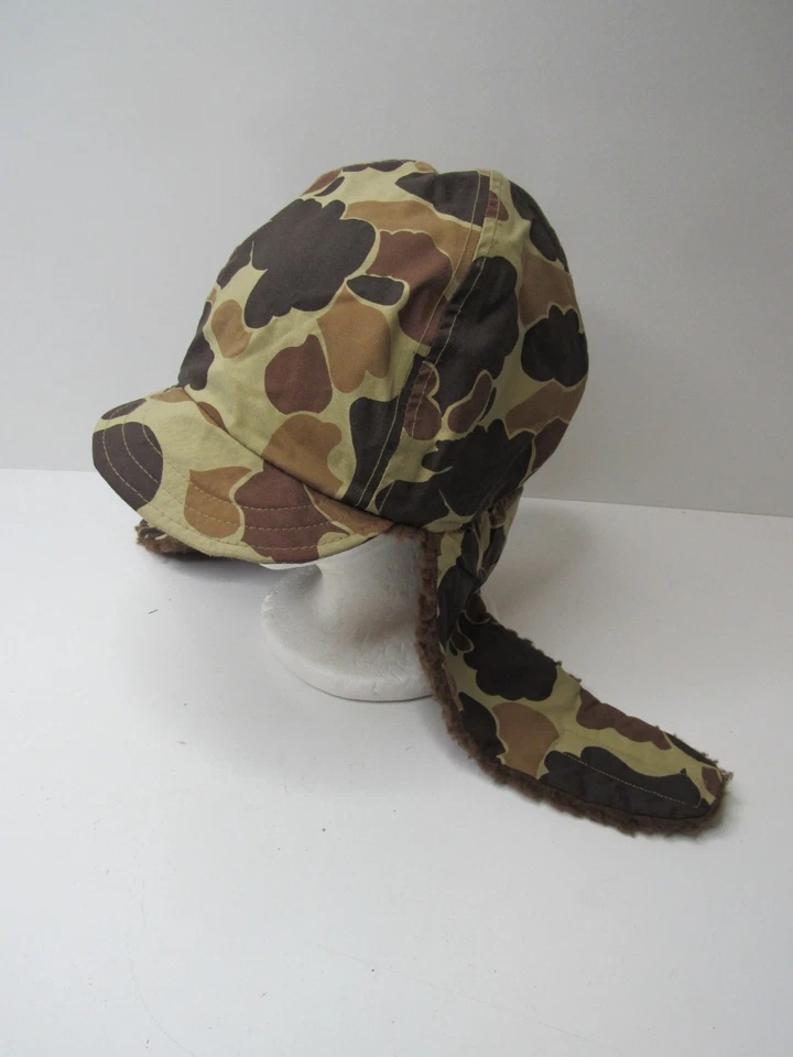 Vintage Columbia Duck Camo Ear Flap Trapper  Hat Cap  Fleece Made In USA #H5 - Image 4 of 4
