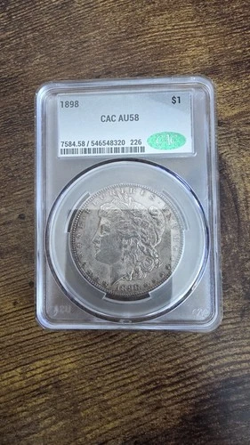 1898 Morgan Silver Dollar AU 58 --- CAC