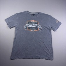 Harley-Davidson T Shirt Mens XL Grey Faded Graphic Hal's New Berlin WI USA Made
