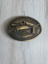 NRA Hunting  Shooting Belt Buckle Made in USA Solid Brass Oval Buckle Vintage