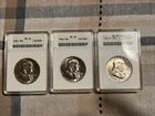 1954-56 50c Franklin Half Dollar ANACS MS 63-64 Benjamin Fifty Cents 3 Lot Slabs