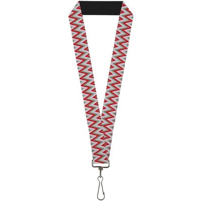 Buckle-Down Lanyard-1.0''-Zig Zag White/tan/Gray/red 22'' x 1'' Multico (US IMPORT)