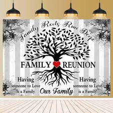 Family Reunion Backdrop for Family Reunion Decorations Black and White Family...