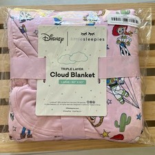 NIB Little Sleepies DISNEY TOY STORY PALS Pink Large Cloud Blanket