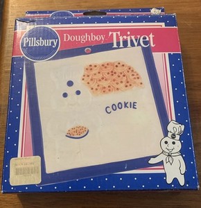 Vintage 1992 Pillsbury Doughboy Cookie Trivet in original box & Sealed Packaging