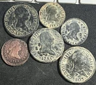Cincin19,LOTS" Nice Lot of 6 Segovia Cobres by CARLOS IV