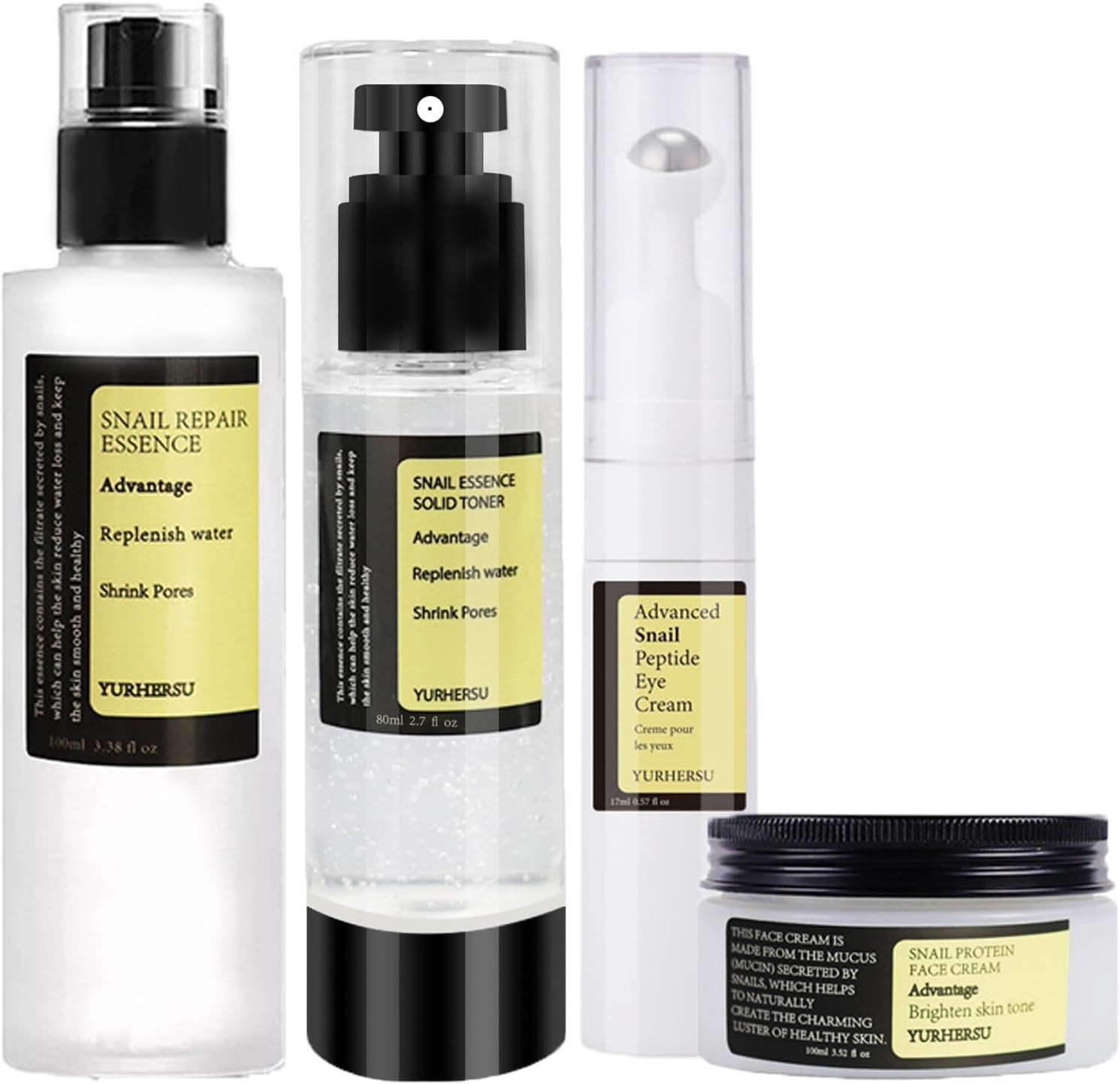 4PCS Snail Mucin Essence,Snail Skincare Sets for Teenage Girls,Snail Mucin Mois