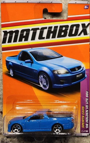 Matchbox BLUE '08 HOLDEN VE UTE SSV Rare 2010 Sports Cars 2 of 100 MOC HTF