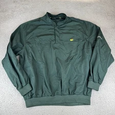 Masters Collection 1/4 Snap Button Windbreaker Golf Pullover Jacket Green Sz XL