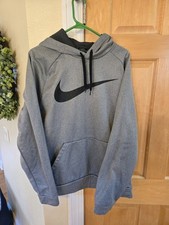 Nike Just Do It Dri-Fit Pullover Hoodie Sweatshirt Womens Medium Gray Black