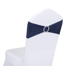 Obstal 50 PCS Spandex Stretch Chair Sashes Bows for Wedding Reception- Univer...
