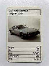 Ace Trump Card Game-Cars Jaguar XJ-S 1970's