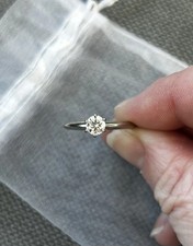 Yellow Gold Solitaire Round Diamond Engagement Ring with Accents for Women