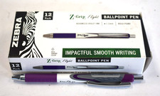 12 Zebra Z-Grip Flight Retractable Ballpoint 1.2mm Bold Point Advanced Violet