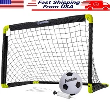 Youth Soccer Goal Set Mini Net Ball Pump Portable Compact In/Outdoor Folds