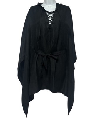 Chaser) dress cape with a cap and a drawstring in front to put it on Black SZ XS