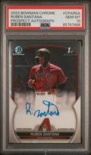 2023 Bowman Chrome Auto Ruben Santana #CPARSA PSA 10 GEM MT DBacks RC