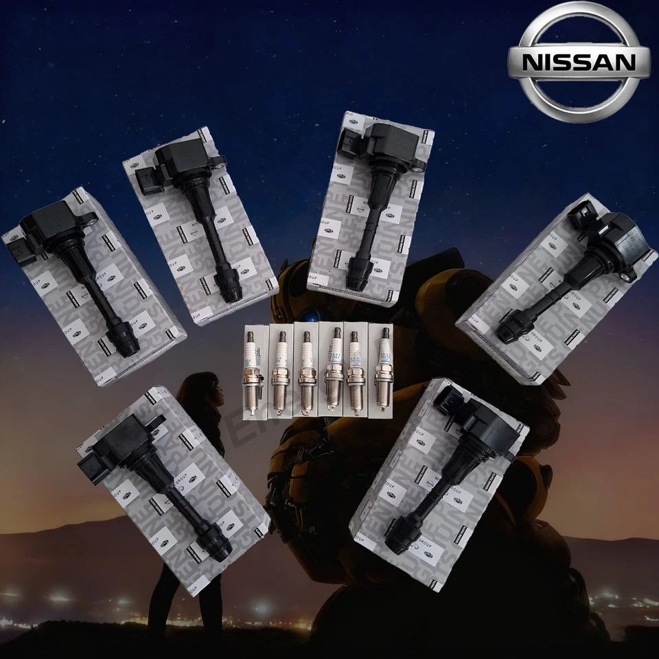 6x Nissan UF349 Ignition Coil & Spark Plug 22448-8J115 22448-8J11C 22401-5M015us - Image 2 of 3
