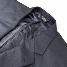 Jos A Bank Men  s Silk/Camel Hair 2-Button Blazer Navy Blue Herringbone   48R