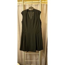 Marc New York Andrew Marc Black Sleeveless V-Neck Sheath Dress Size 14