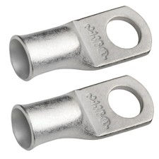 SELTERM 2pcs 1 AWG 3/8" Stud Tinned Copper Wire Lugs, Battery Lugs, Ring Term...