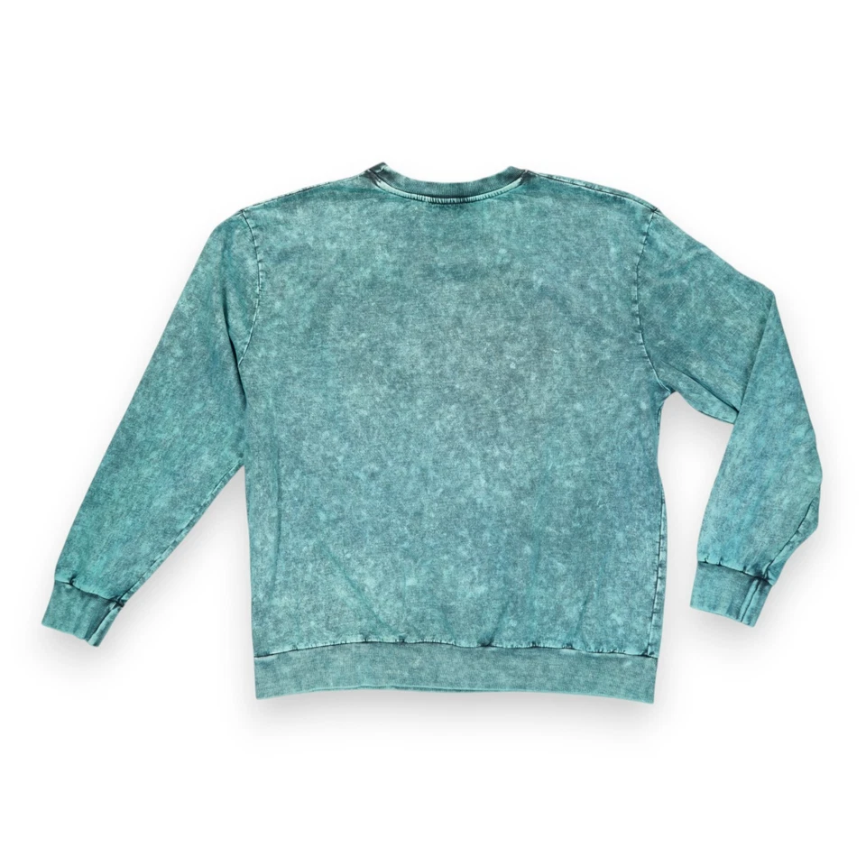 Moletom AC/DC feminino pulôver verde com strass tamanho grande - Imagem 2 de 4