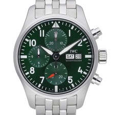 Iwc Pilot Chronograph IW388104 with 41mm Steel case and Green dial. Excellent...