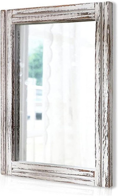 Wall Mirror with Wood Framed Rustic Mirrors for Wall Rectangle Decorative for Be