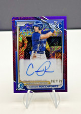 2024 Bowman Chrome Carson Roccaforte Purple Mojo Refractor Auto Royals /199 SP