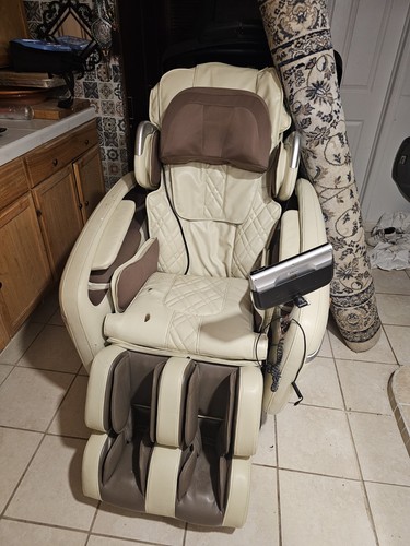 Osaki Electric Massage Chair Recliner w/ Remote Control, Beige/Brown