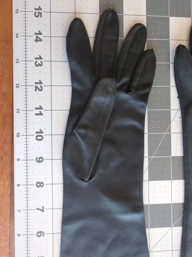 Vintage Opera Long Mid-Arm Black Luxury Evening Gloves - Picture 3 of 4