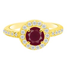 1.30Cts. Certified Natural Red Ruby IGI Diamo...
