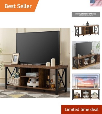TV Stand for TV up to 55 Inches, TV Cabinet with Open Storage, TV Console Uni...