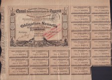 Compagnie Universelle Canal Interooceanique PANAMA 1885 Lesseps Obligation Nouv