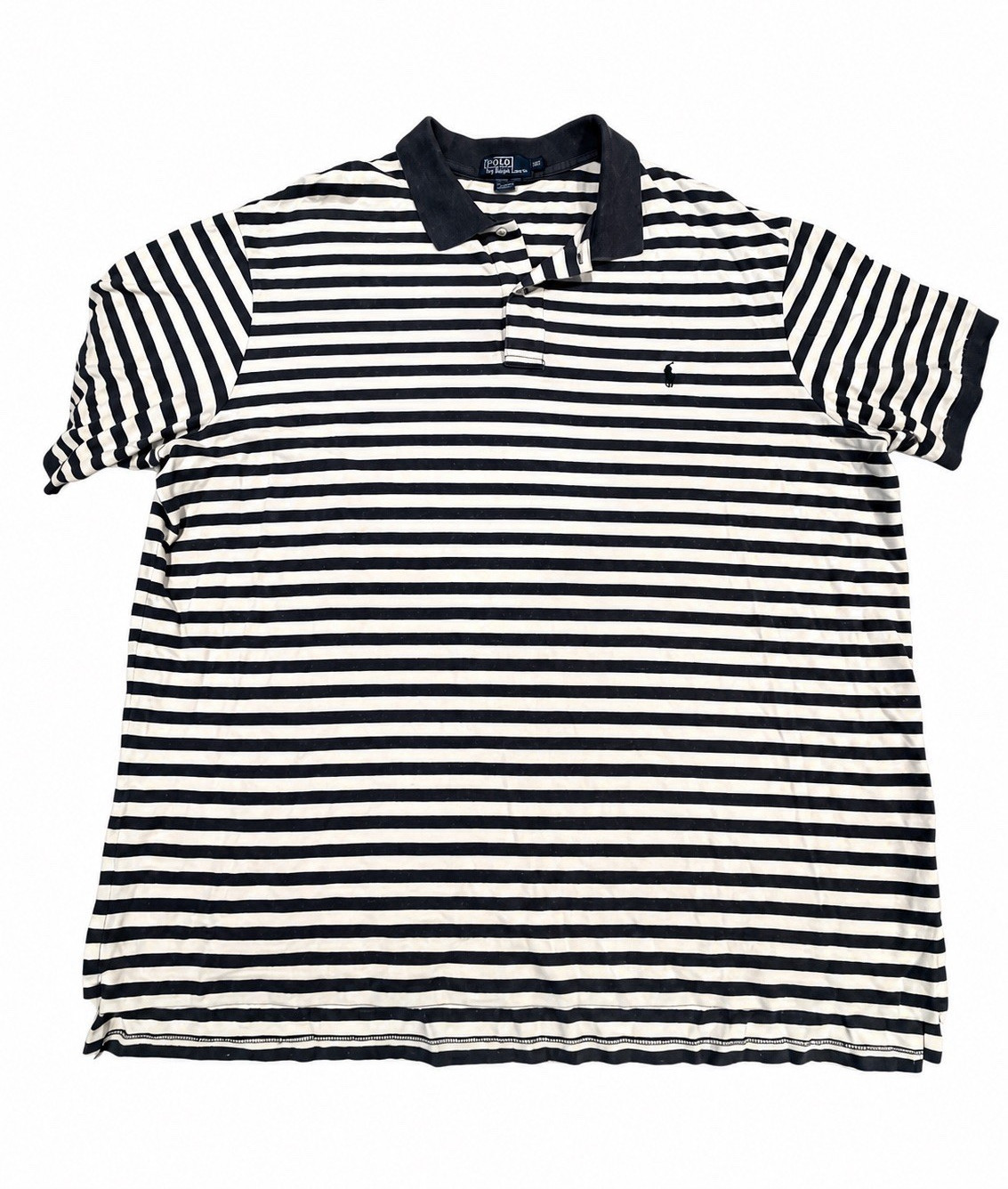 Polo Ralph Lauren Men's 4XLT Big & Tall Dark Heather Grey/Cream Striped Polo