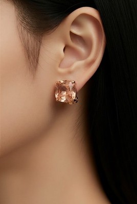 $45 CAROLEE  Gold Tone Stone   CLIP ON  TONE  STATEMENT EARRINGS.   E25-2
