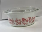 Vintage Pyrex Pink Gooseberry Casserole Dish 472 With Lid Bowl