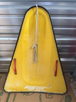 Vintage Blazon Sno-Wing Metal Snow Sled   Triangular 1960s Retro Winter Sled
