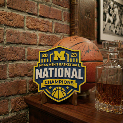 Michigan Wolverines 2026 National Champions Wall Sign NCAA Basketball Block M
