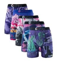 5 Pack- New Stylish Breathable Ethika Mens The Staple Boxer Briefs