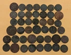 45 Pcs Dutch Netherlands VOC CENT , Stuiver Batav 1700 - 1800" Copper Coin_b74