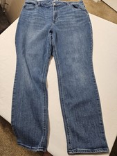 OLD NAVY, WOMEN'S BLUE COTTON BL STRAIGHT LEG HIGH RISE JEANS, SIZE 16S