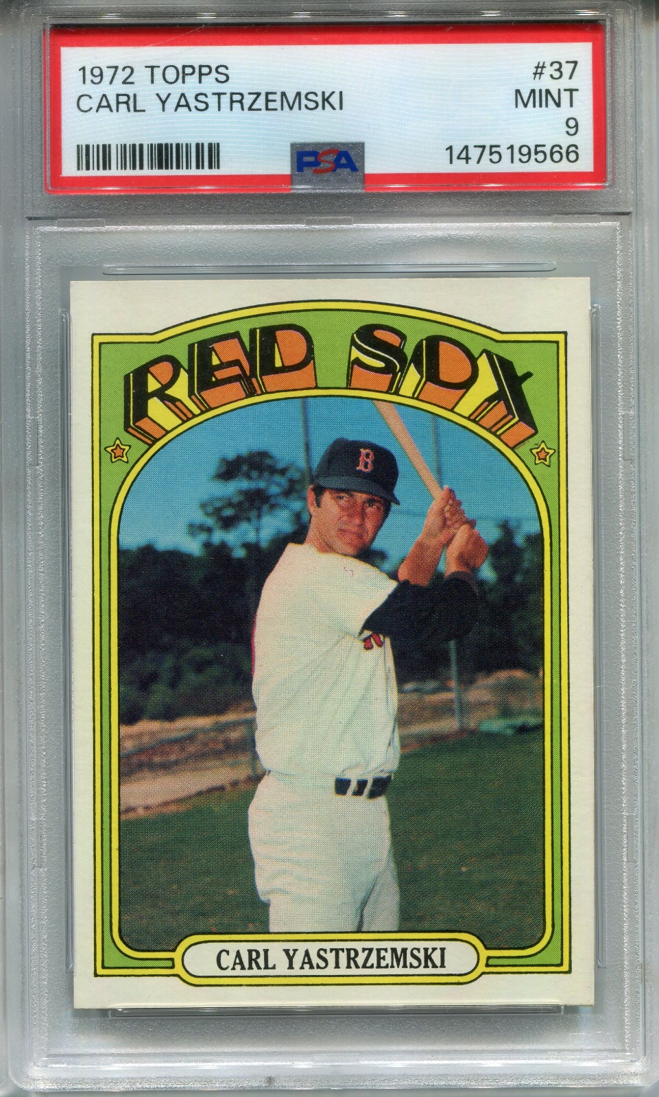 1972 Topps #37 Carl Yastrzemski PSA 9 MINT Boston Red Sox