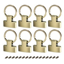 8Pcs 22mm/ 0.87" Key Fob Hardware with Keychain Ring Purse Hardware Bronze Tone