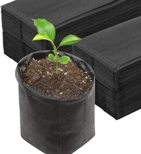 Black Plant Grow Bags for Plants Nursery, Pack of 200 5.5x5.9 Breathable Non-Wov