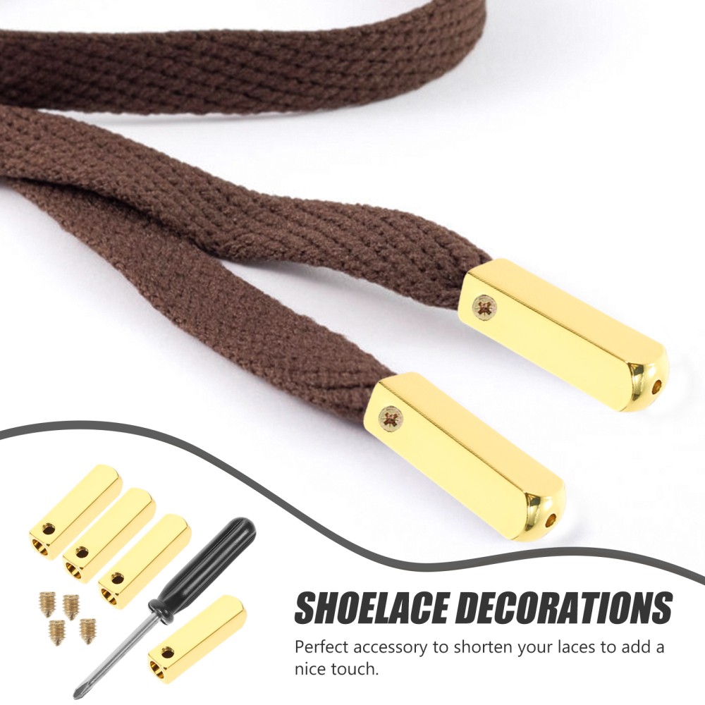 APL 1 Set Punte Quadrilaterali per Lacci (Orati) Riparazione Punte per Lacci per Scarpe