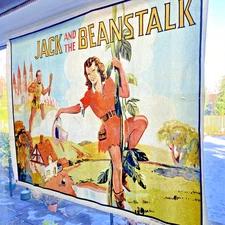 JACK BEANSTALK Original Giant Art Poster Girl Principal Boy 1930 Show rare Vtg.