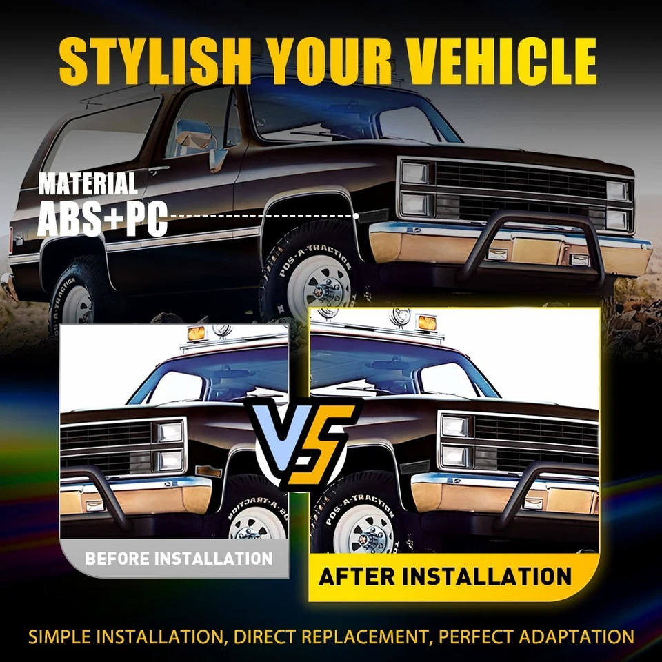 Luces de señalización delanteras ahumadas para 81-91 Chevrolet C10 C20 C30 GMC C1500 C2500 Foto 4 de 4