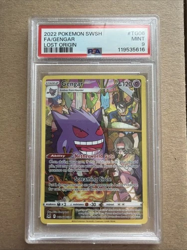Pokemon Sword & Shield 2022 Lost Origin Gengar FA Full Art #TG06 PSA 9 Mint